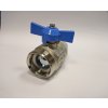 Art.098SCD Kugelhahn Blau "IDEAL" 1"IG x 5/4"AG kon. voller Durchgang - Messing vernickelt