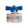 Art.098SCD Kugelhahn Blau "IDEAL" 1"IG x 5/4"AG kon. voller Durchgang - Messing vernickelt