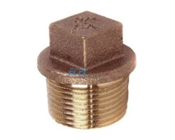 Art.R290 Stopfen mit Rand Vierkant 6/4" - Rotguss