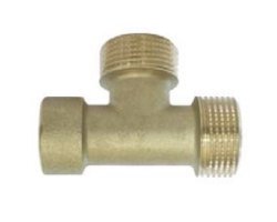 Art.3134A T-St&uuml;ck 1/2"IG x 3/4"AG x 3/4"AG - Messing