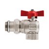 Art.298S Eck Kugelhahn Rot "IDEAL" 1" mit...