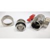 Art.298S Eck Kugelhahn Rot "IDEAL" 1" mit Verschraubung O-Ring, voller Durchgang - Messing vernickelt