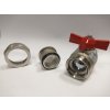 Art.098S Kugelhahn Rot "IDEAL" 1" mit O-Ring, voller Durchgang - Messing vernickelt