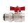 Art.098S Kugelhahn Rot "IDEAL" 1" mit O-Ring, voller Durchgang - Messing vernickelt