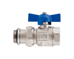 Art.098SB Kugelhahn Blau "IDEAL" 1" mit O-Ring, voller Durchgang - Messing vernickelt