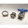 Art.098SB Kugelhahn Blau "IDEAL" 1" mit O-Ring, voller Durchgang - Messing vernickelt