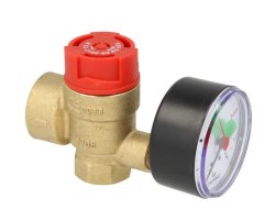 Art.368MA Sicherheitsventil f&uuml;r Heizung 1/2" 2,5 bar mit Manometer