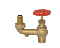 Art.503 Gartenventil 6/4" AG mit Schlaucht&uuml;lle 50mm senkrecht aufw&auml;rts - Messing
