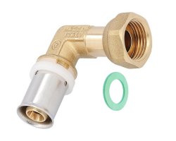Art.575 Winkel-Pressverschraubung flachd.  3/4" x  20mm - Pressfitting
