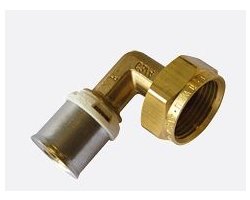 Art.575 Winkel-Pressverschraubung flachd.  1" x  26mm - Pressfitting