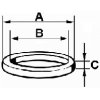 Art.3373G EPDM-Flachdichtung 3/8" (A14,5 x B8 x C2 mm)