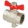 Art.092M Kugelhahn 3/4" IG mit einer Impfstelle M10 x 1 - Messing vern.