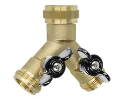 Art.413 Y-Verteilerst&uuml;ck Anschluss 3/4" IG, 2x Verbraucher mit 3/4 AG - Messing