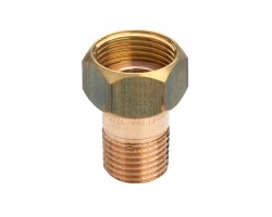 Art.3335 Rotguss Anschlussverschraubung 3/4" x 1" flachdichtend AG x &Uuml;WM - Rotguss