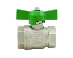 Art.292 Trinkwasser Kugelhahn "IDEAL" 1/4" IG x IG voller Durchgang - Messing vernickelt
