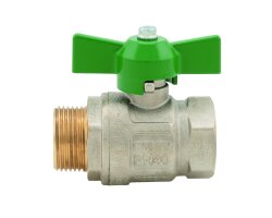 Art.293 Trinkwasser Kugelhahn "IDEAL" 1/2" IG x AG voller Durchgang - Messing vernickelt